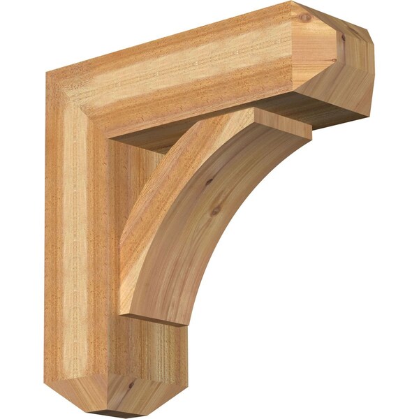 Ekena Millwork Thorton Craftsman Rough Sawn Bracket w/ Offset Brace, Western Red Cedar, 8"W x 24"D x 24"H BKT0806X24X24THR04RWR - main
